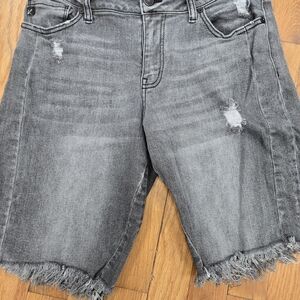 KanCan Gray Distressed Jean Shorts